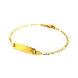 Pulsera (cartier) grabable para bebés en oro amarillo 10k. 15cm