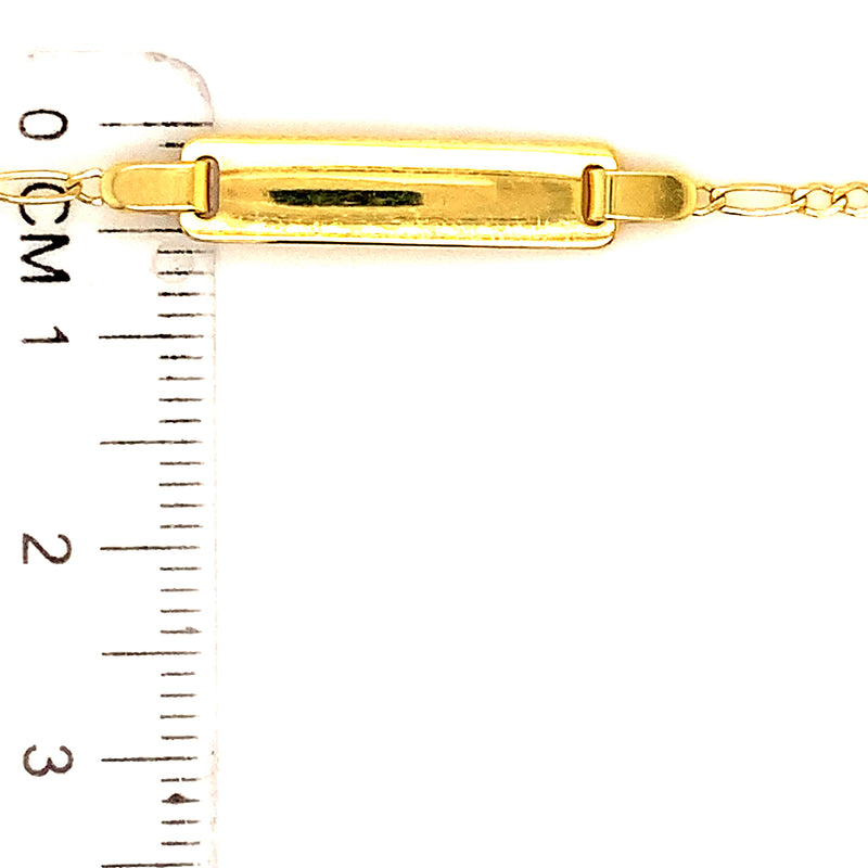 Pulsera (cartier) grabable para bebés en oro amarillo 10k. 15cm