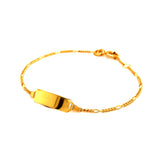 Pulsera (cartier) grabable para bebés en oro amarillo 10k. 14/15cm