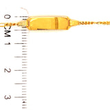 Pulsera (cartier) grabable para bebés en oro amarillo 10k. 14/15cm