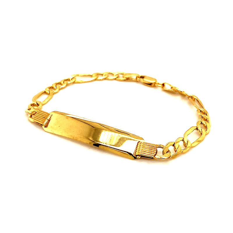 Pulsera (cartier) grabable para bebés en oro amarillo 10k. 15cm