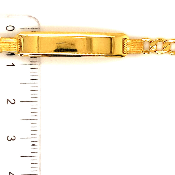 Pulsera (cartier) grabable para bebés en oro amarillo 10k. 15cm