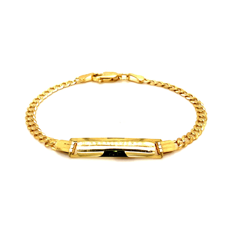 Pulsera (gourmet) grabable para bebés en oro amarillo 10k. 15cm