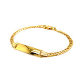 Pulsera (gourmet) grabable para bebés en oro amarillo 10k. 15cm