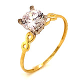 Anillo con circones en oro amarillo 10kt.