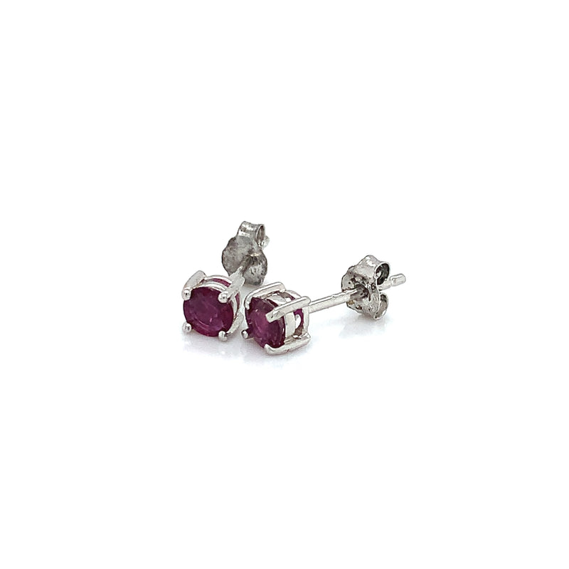 Aretes de rubí en plata 925