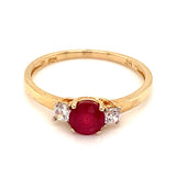 Anillo de rubí (lab) en plata 925