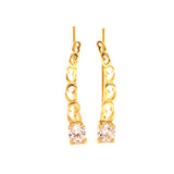 Aretes trepadores  en oro amarillo 10kt.