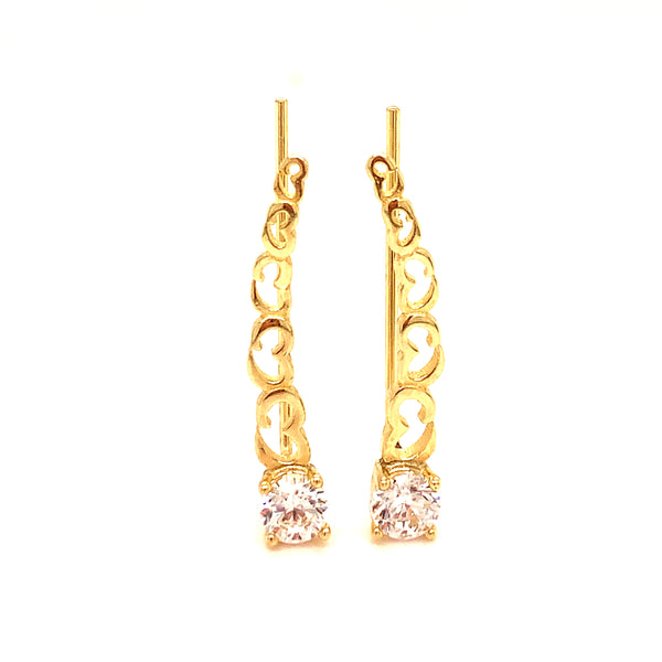 Aretes trepadores  en oro amarillo 10kt.