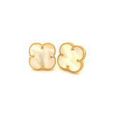 Aretes (trébol blanco) en oro amarillo 10kt.