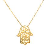 Collar (hamsa) en oro amarillo 10kt. 42.5/44.5cm