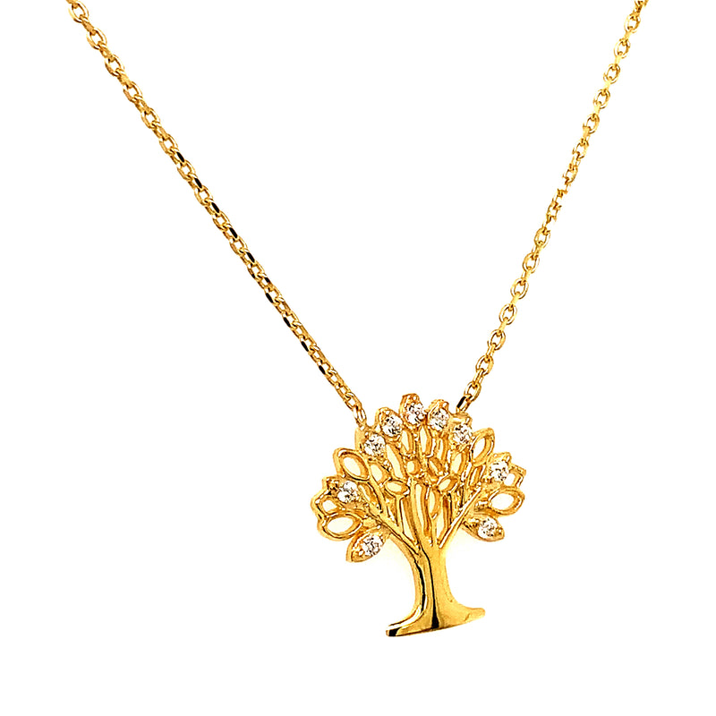 Collar (árbol de la vida) en oro amarillo 10kt. 42.5/44.5cm