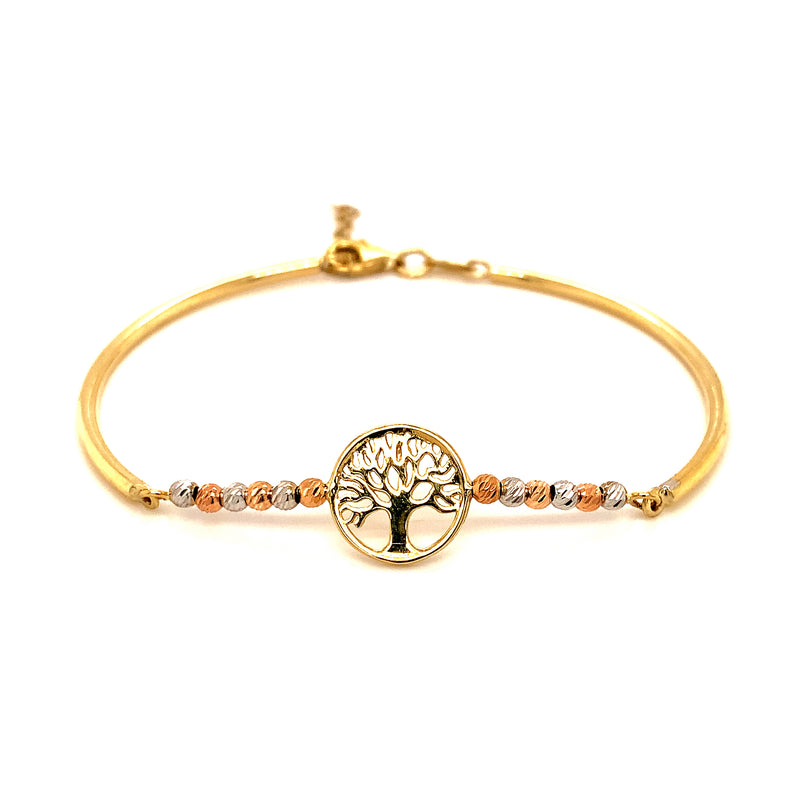 Pulsera (árbol de la vida) en oro 3 Tonos 10k.