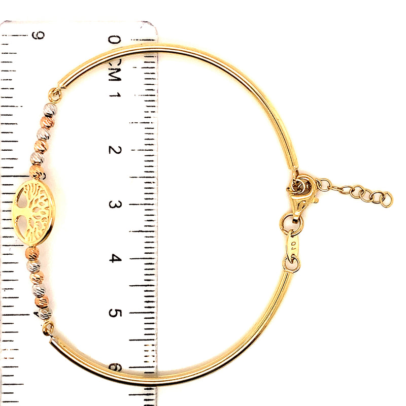 Pulsera (árbol de la vida) en oro 3 Tonos 10k.