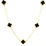 Collar (trébol negro) en oro amarillo 10kt. 42/45cm