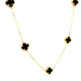 Collar (trébol negro) en oro amarillo 10kt. 42/45cm