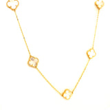 Collar (trébol blanco) en oro amarillo 10kt. 42/45cm