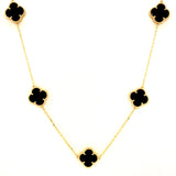 Collar (trébol negro) en oro amarillo 10kt. 42/45cm