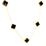 Collar (trébol negro) en oro amarillo 10kt. 42/45cm