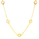 Collar (trébol blanco) en oro amarillo 10kt. 42/45cm