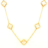 Collar (trébol blanco) en oro amarillo 10kt. 42/45cm