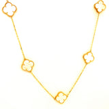 Collar (trébol blanco) en oro amarillo 10kt. 42/45cm