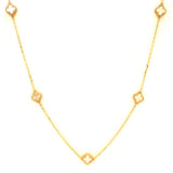 Collar (trébol blanco) en oro amarillo 10kt. 42/45cm