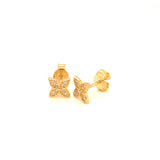 Aretes con circones en oro amarillo 10kt.