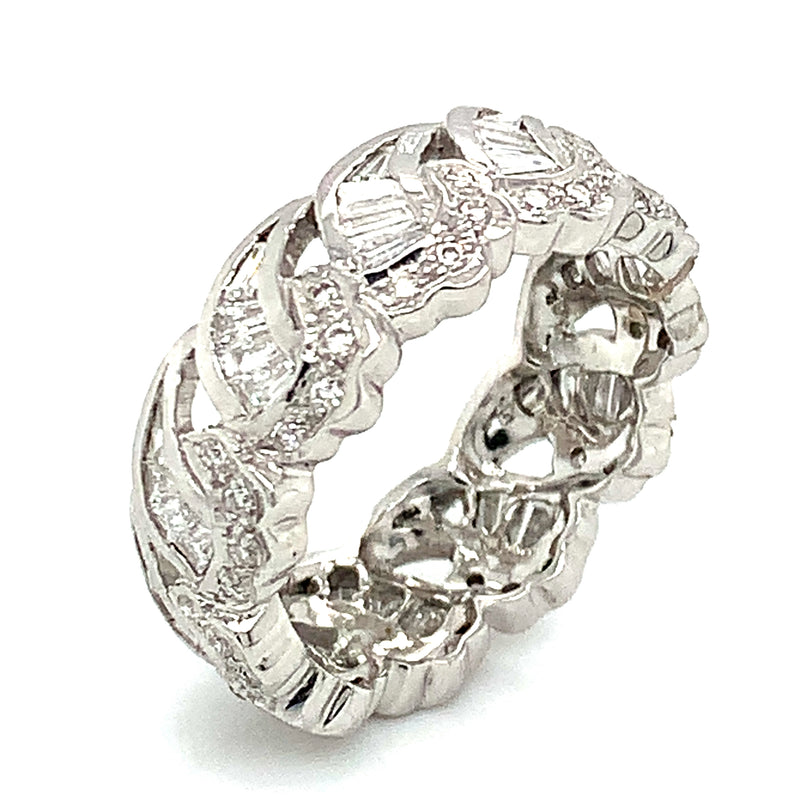 Anillo con diamantes en oro blanco 14kt