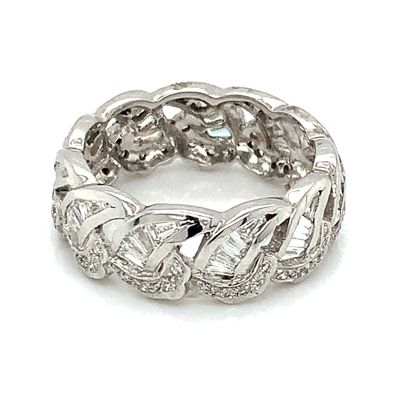 Anillo con diamantes en oro blanco 14kt