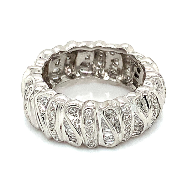 Anillo con diamantes en oro blanco 14kt