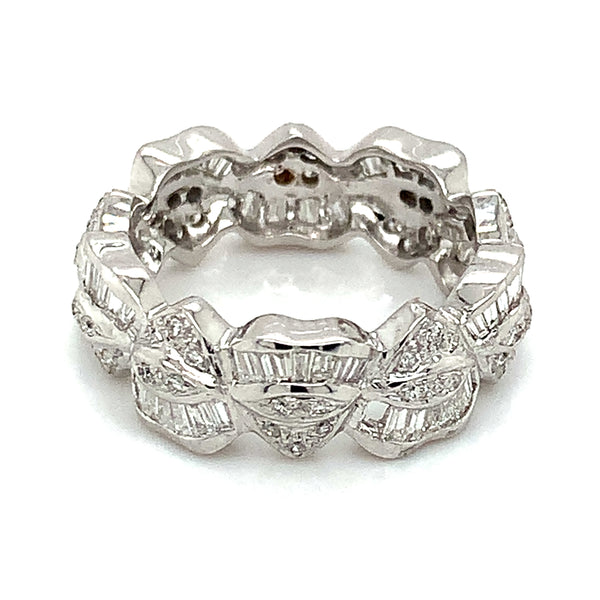 Anillo con diamantes en oro blanco 14kt