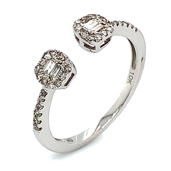 (SOFIA) Anillo con diamantes en oro blanco 10kt