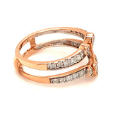 Anillo doble con diamantes en oro rosado 14kt