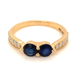 Anillo de zafiro en oro amarillo 18k