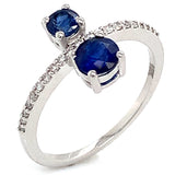 Anillo de zafiro en oro blanco 18k
