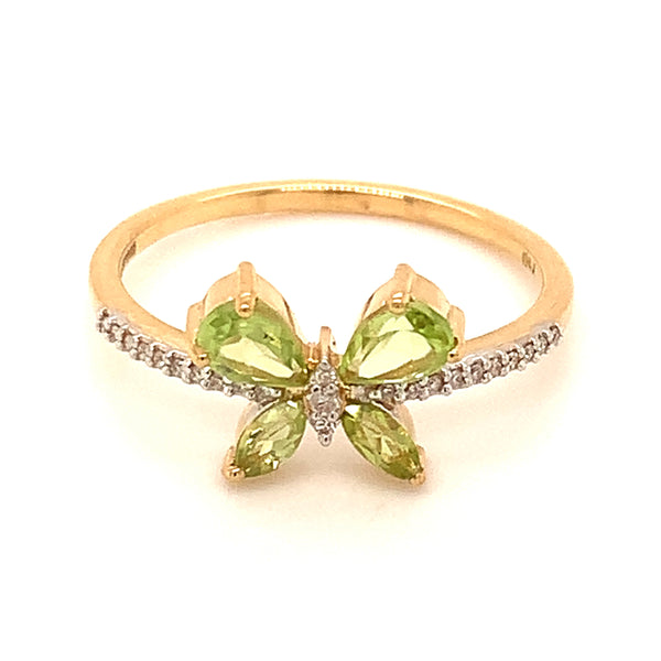 Anillo de peridoto en oro amarillo 18kt.