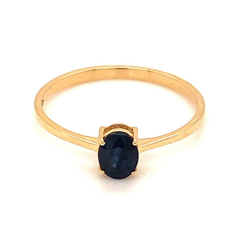 Anillo de zafiros en oro amarillo 18k