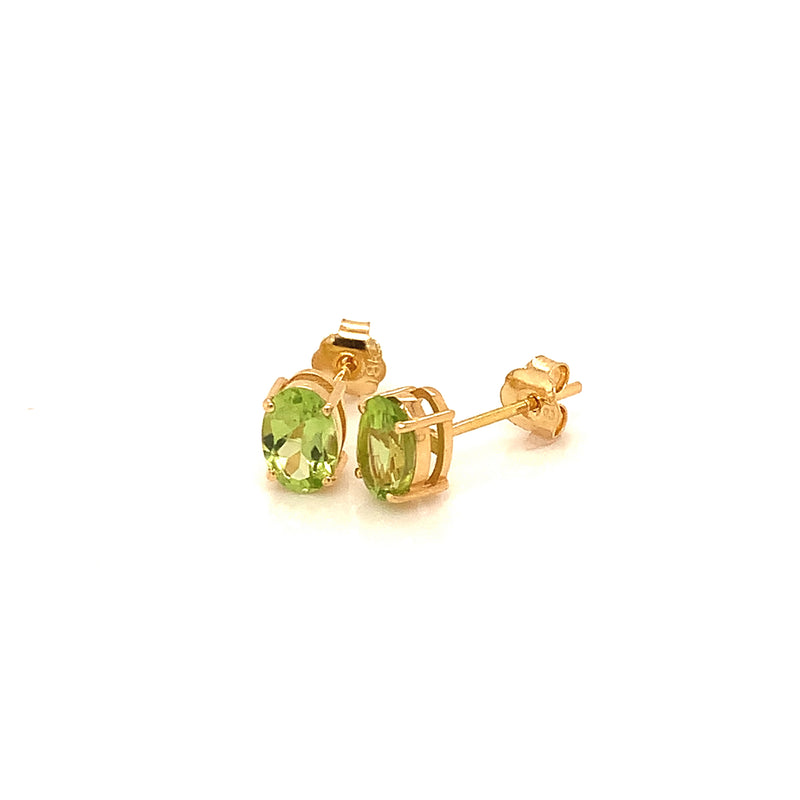 Aretes de Peridoto en oro amarillo 18k