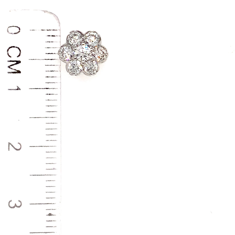 (LD) Aretes con diamantes de laboratorio en oro blanco 14kt.