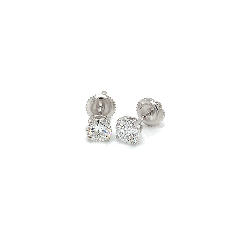 (LD) Aretes con diamantes de laboratorio en oro blanco 14kt.