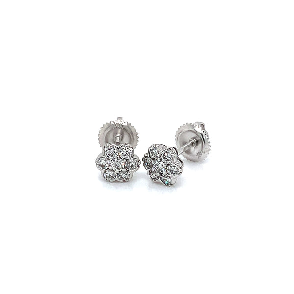 (LD) Aretes con diamantes de laboratorio en oro blanco 14kt.