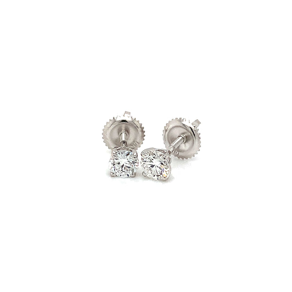 (LD) Aretes con diamantes de laboratorio en oro blanco 14kt.