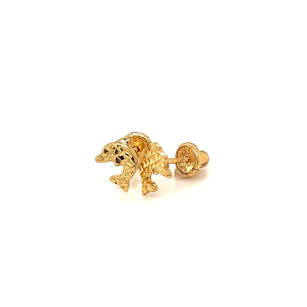 Aretes (delfín) para bebés en oro amarillo 18kt