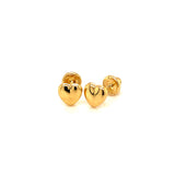 Aretes (corazón) para bebés en oro amarillo 18kt