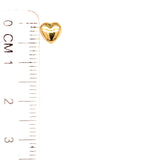 Aretes (corazón) para bebés en oro amarillo 18kt
