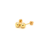 Aretes (bolita) para bebés en oro amarillo 18kt