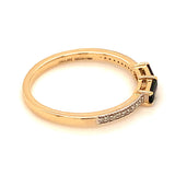 Anillo de zafiro en oro amarillo 14k