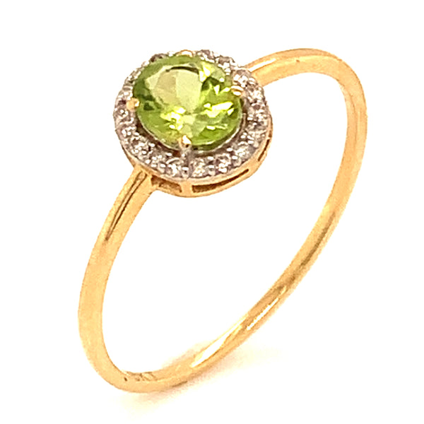 Anillo de peridoto en oro amarillo 18kt.