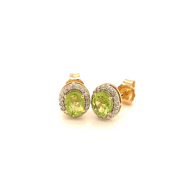 Aretes de Peridoto en oro amarillo 18k